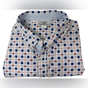 Disney Cruise Lines Mickey Mouse L/S Button Down Shirt Red White & Blue